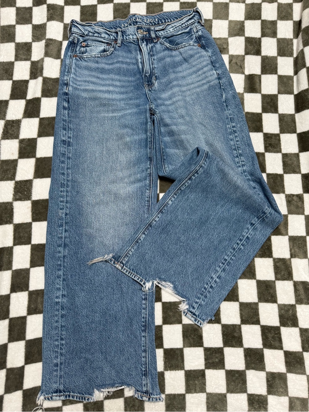 American Eagle High-Rise Baggy Wide Leg Jeans 6 Short